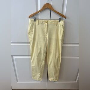 Talbots women’s size 8 butter yellow  Relaxed Chino straight leg flat front pant